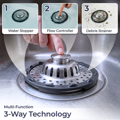 Haromora® Universal 3-in-1 Pop-up Sink Stopper