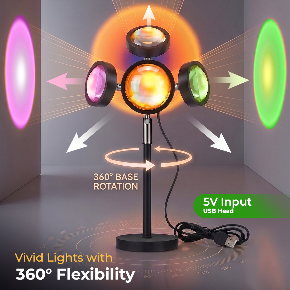 Haromora® 16-Color RGB Sunset Projector Lamp
