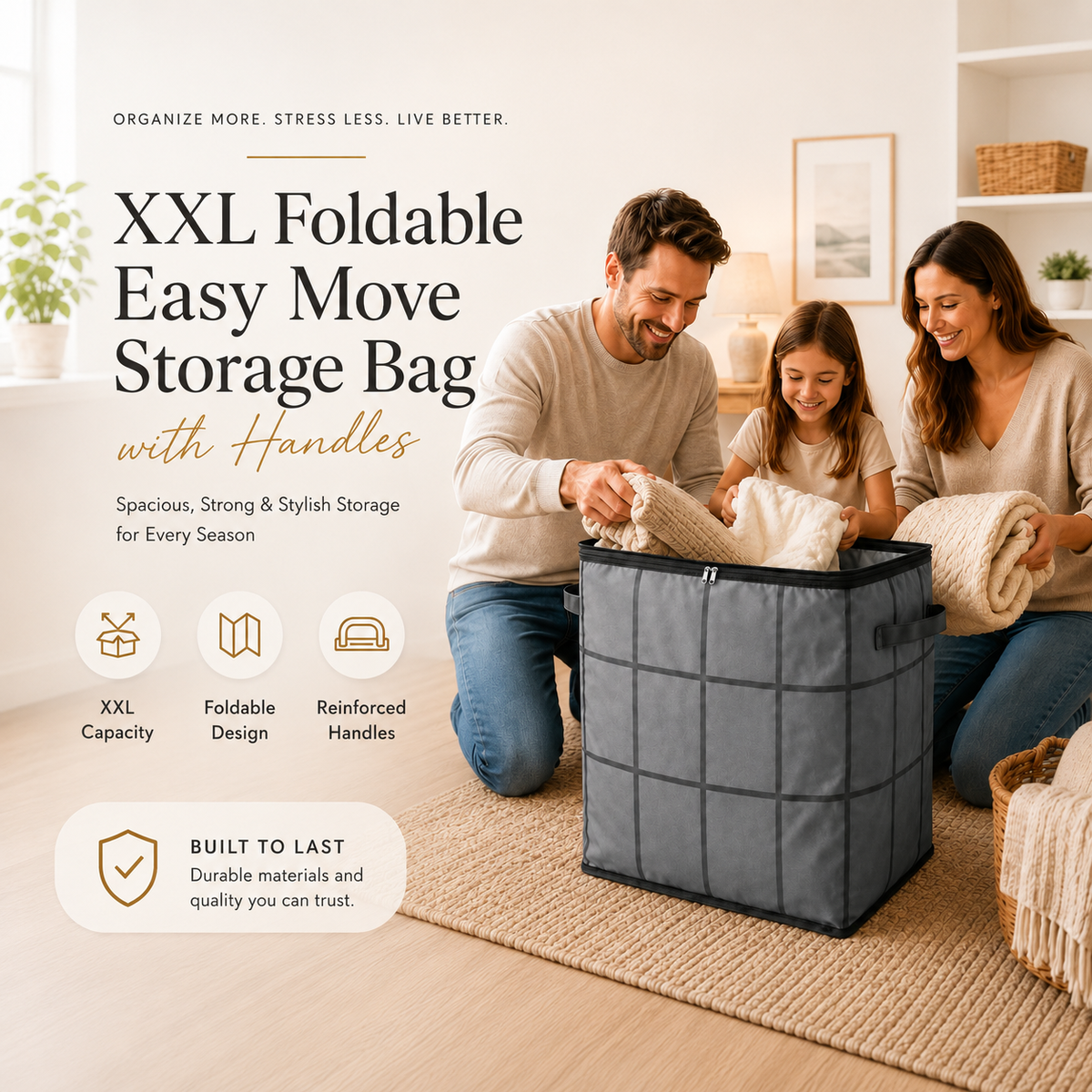 Haromora® XXL Foldable Easy Move Storage Bag with Handles