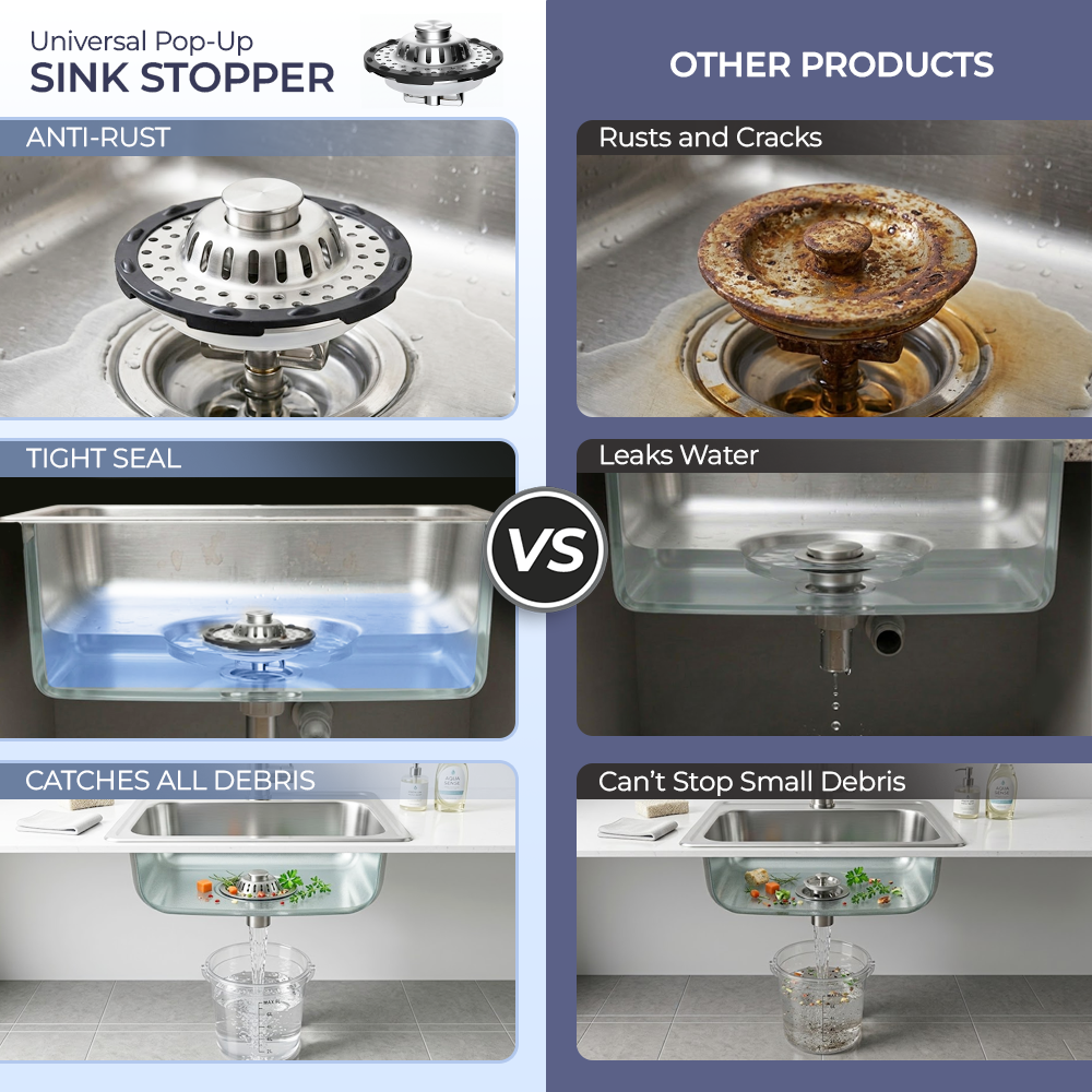 Haromora® Universal 3-in-1 Pop-up Sink Stopper