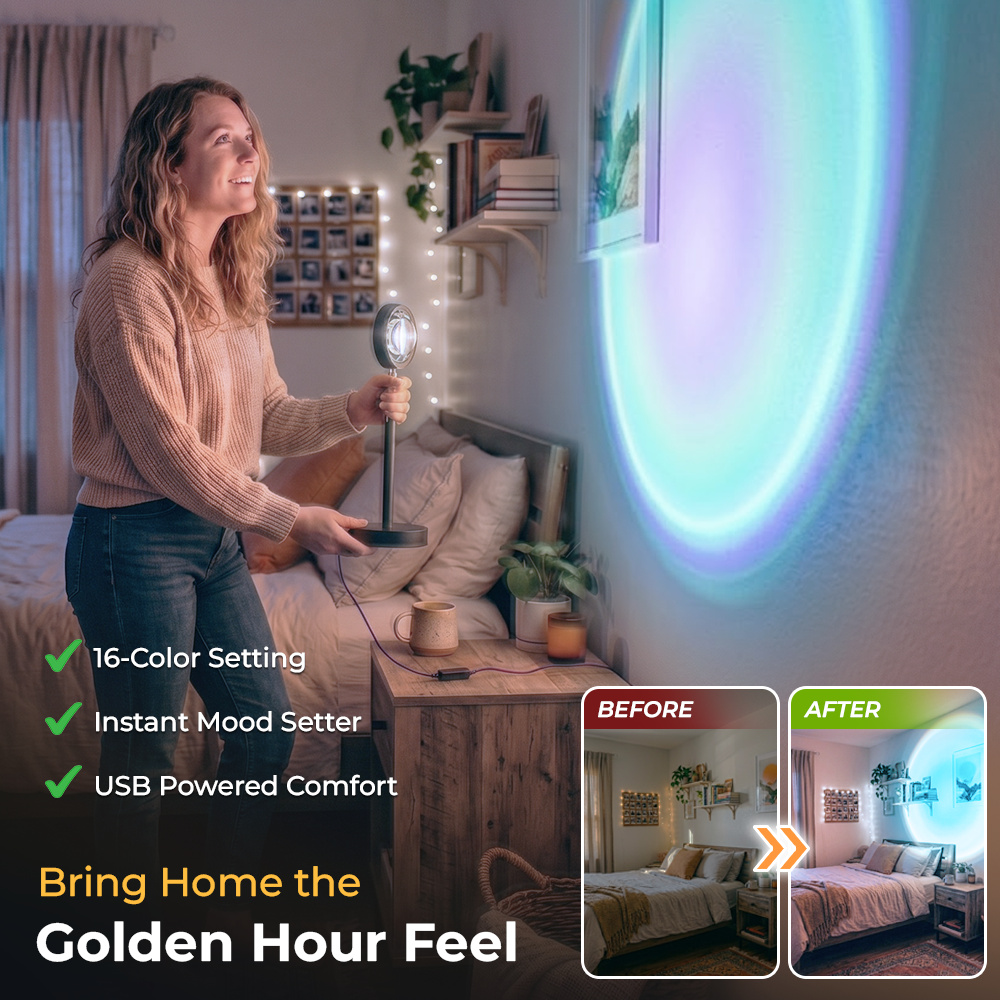 Haromora® 16-Color RGB Sunset Projector Lamp